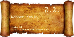 Wohner Kevin névjegykártya